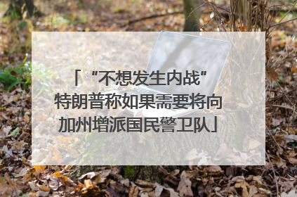 “不想发生内战” 特朗普称如果需要将向加州增派国民警卫队