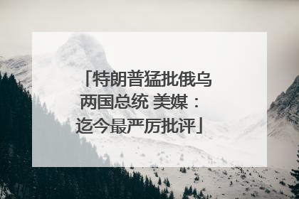 特朗普猛批俄乌两国总统 美媒：迄今最严厉批评