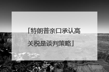 特朗普亲口承认高关税是谈判策略