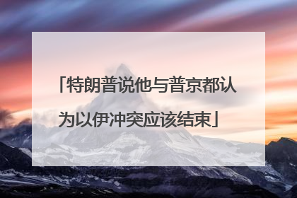 特朗普说他与普京都认为以伊冲突应该结束