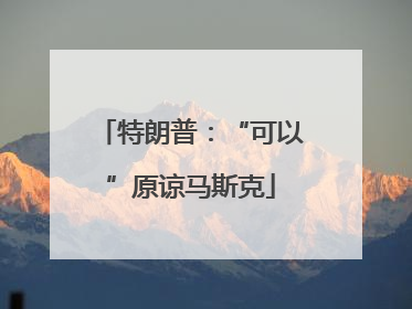 特朗普：“可以”原谅马斯克
