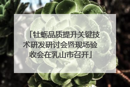 牡蛎品质提升关键技术研发研讨会暨现场验收会在乳山市召开
