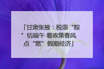 甘肃张掖：税惠“粽”情端午 看政策春风点“燃”假期经济