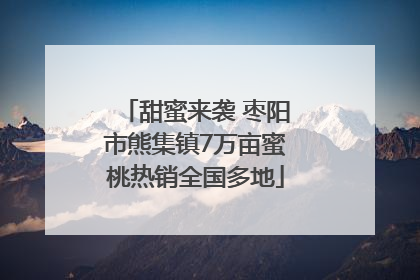甜蜜来袭 枣阳市熊集镇7万亩蜜桃热销全国多地