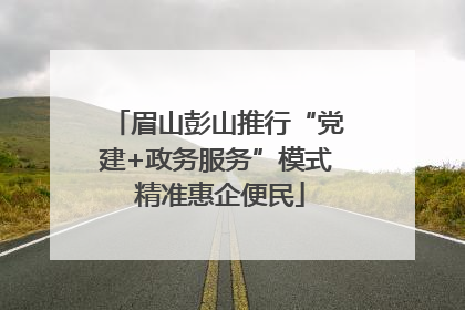眉山彭山推行“党建+政务服务”模式 精准惠企便民