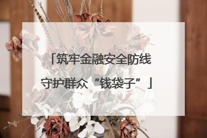 筑牢金融安全防线 守护群众“钱袋子”