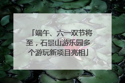 端午、六一双节将至，石景山游乐园多个游玩新项目亮相
