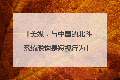 美媒：与中国的北斗系统脱钩是短视行为