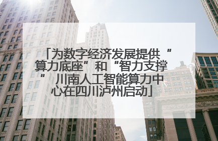 为数字经济发展提供“算力底座”和“智力支撑” 川南人工智能算力中心在四川泸州启动