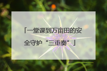 一堂课到万亩田的安全守护“三重奏”