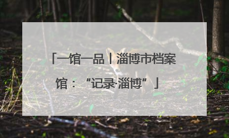 一馆一品丨淄博市档案馆：“记录·淄博”