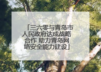 三六零与青岛市人民政府达成战略合作 助力青岛网络安全能力建设