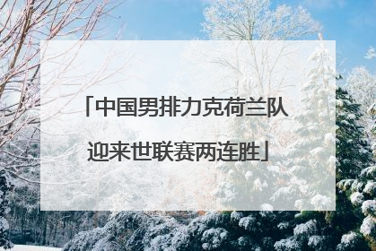 中国男排力克荷兰队 迎来世联赛两连胜