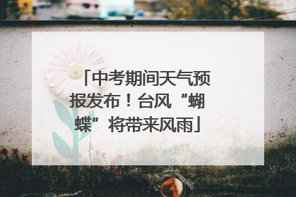 中考期间天气预报发布！台风“蝴蝶”将带来风雨