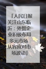 人民日报关注山东临沂：外贸企业积极布局多元市场 从容应对市场波动