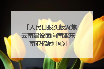 人民日报头版聚焦云南建设面向南亚东南亚辐射中心
