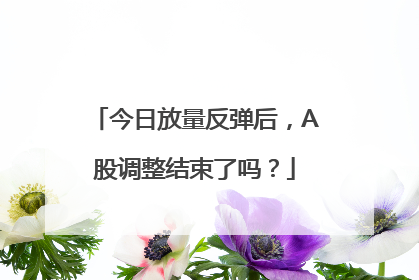 今日放量反弹后，A股调整结束了吗？