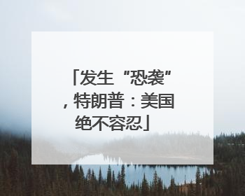 发生“恐袭”，特朗普：美国绝不容忍