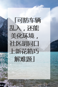 可防车辆乱入，还能美化环境，社区胡同口上新花箱巧解难题
