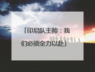 印尼队主帅：我们必须全力以赴