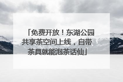 免费开放！东湖公园共享茶空间上线，自带茶具就能泡茶话仙