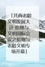 共商老龄文明发展大计 伦理与文明国际会议之伦理与老龄文明专场开幕