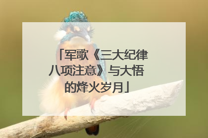 军歌《三大纪律八项注意》与大悟的烽火岁月