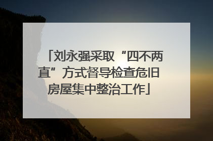 刘永强采取“四不两直”方式督导检查危旧房屋集中整治工作