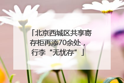 北京西城区共享寄存柜再添70余处，行李“无忧存”