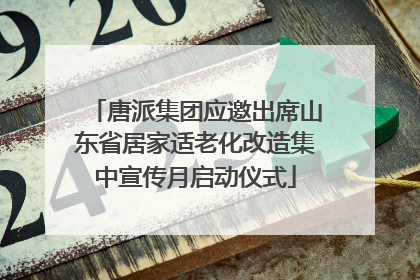 唐派集团应邀出席山东省居家适老化改造集中宣传月启动仪式