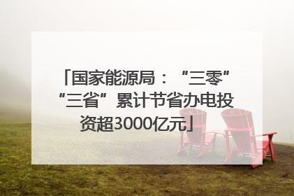 国家能源局：“三零”“三省”累计节省办电投资超3000亿元