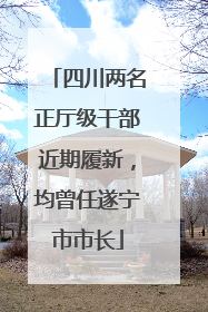 四川两名正厅级干部近期履新，均曾任遂宁市市长