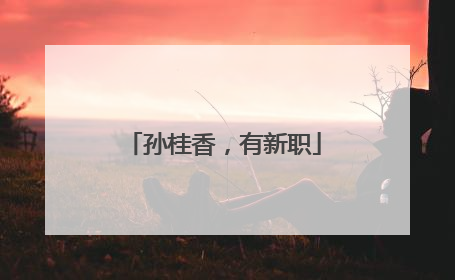 孙桂香，有新职