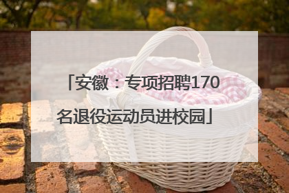 安徽：专项招聘170名退役运动员进校园