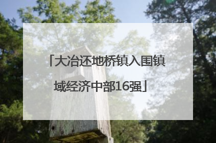 大冶还地桥镇入围镇域经济中部16强