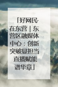 好网民·在东营｜东营区融媒体中心：创新突破显担当 直播赋能谱华章