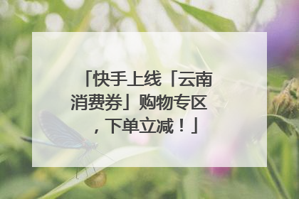 快手上线「云南消费券」购物专区，下单立减！