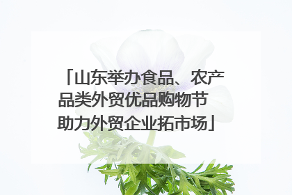 山东举办食品、农产品类外贸优品购物节 助力外贸企业拓市场