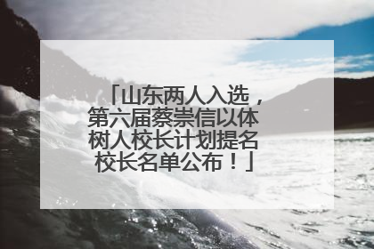 山东两人入选，第六届蔡崇信以体树人校长计划提名校长名单公布！