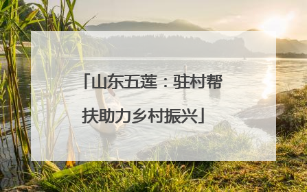 山东五莲：驻村帮扶助力乡村振兴
