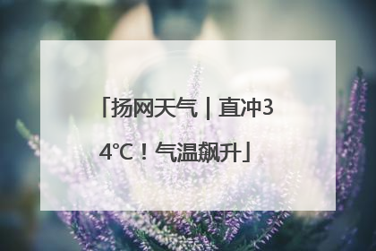 扬网天气｜直冲34℃！气温飙升