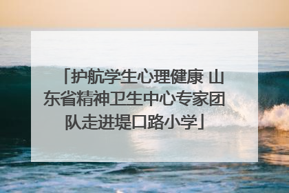 护航学生心理健康 山东省精神卫生中心专家团队走进堤口路小学