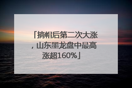 摘帽后第二次大涨，山东墨龙盘中最高涨超160%