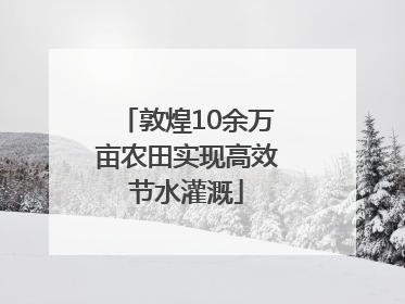 敦煌10余万亩农田实现高效节水灌溉