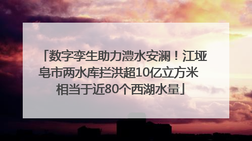 数字孪生助力澧水安澜！江垭皂市两水库拦洪超10亿立方米 相当于近80个西湖水量