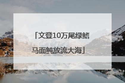 文登10万尾绿鳍马面鲀放流大海