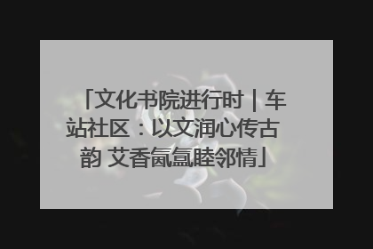 文化书院进行时｜车站社区：以文润心传古韵 艾香氤氲睦邻情