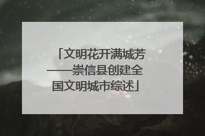 文明花开满城芳——崇信县创建全国文明城市综述
