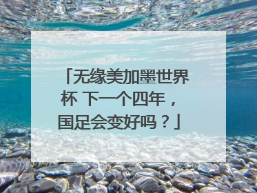 无缘美加墨世界杯 下一个四年，国足会变好吗？