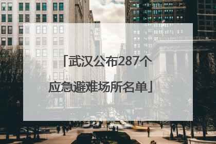 武汉公布287个应急避难场所名单
